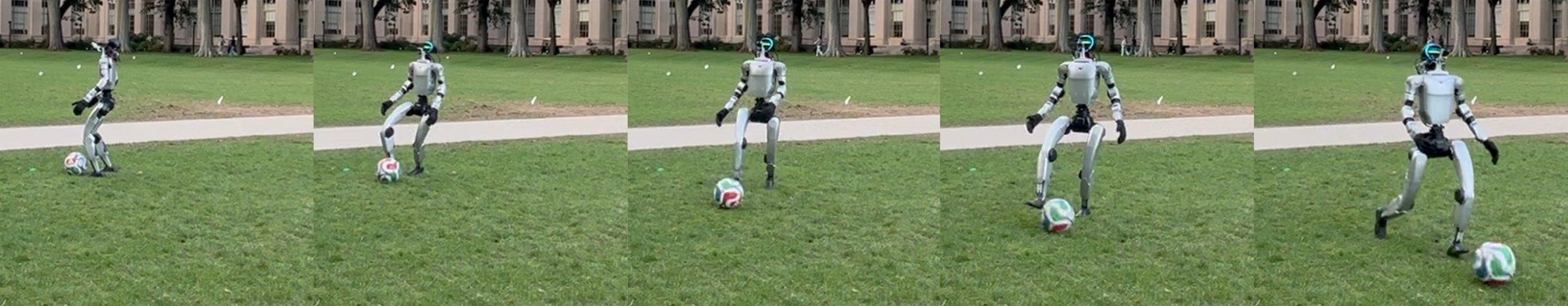 Snapshot sequence of the robot dribbling through a sharp 135 degree turn