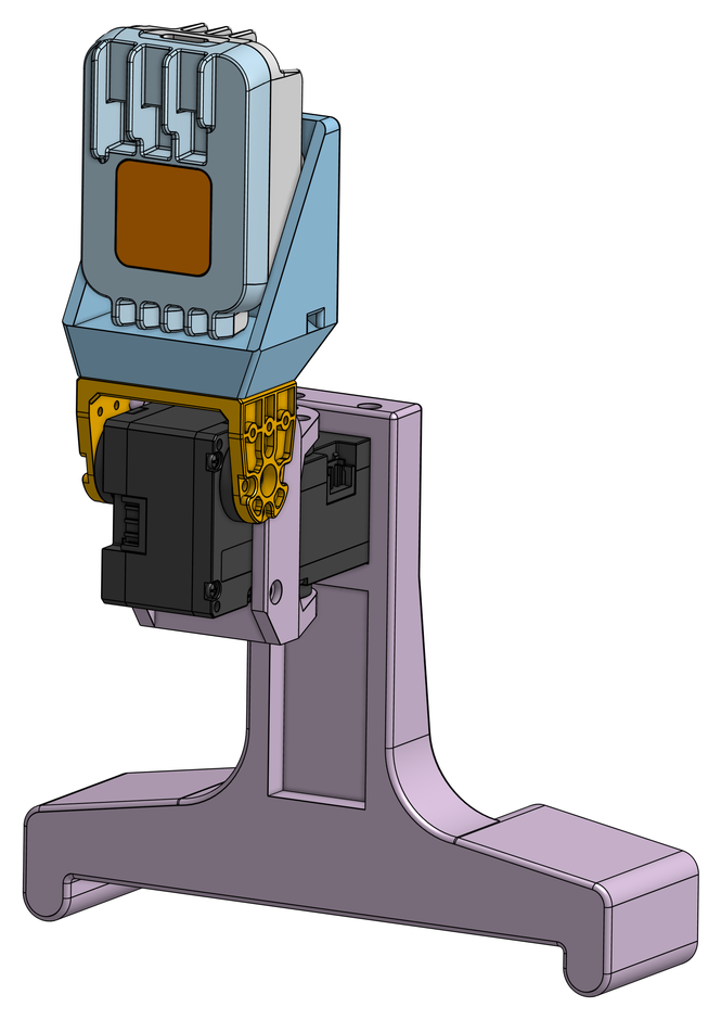 CAD model of the torso-mounted 2-DoF yaw-pitch neck with the RGB camera